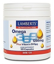 Lamberts Omega 3 6 9 1200mg Plus Vitamin D3 5ug Capsules