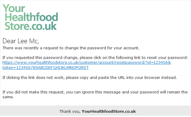 Email screenshot