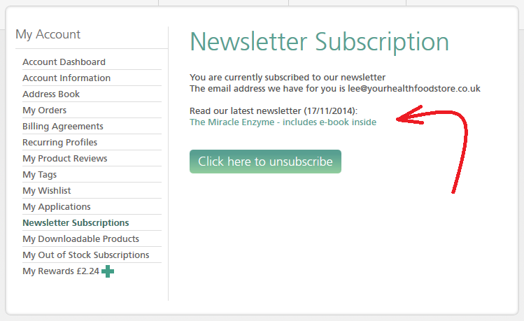 Newsletter Subscription screenshot